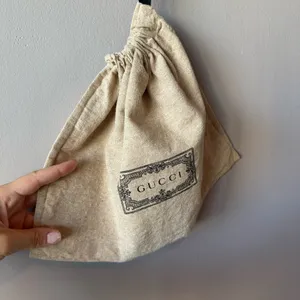GUCCI Drawstring Dustbag Small Tan‎ and Black thumbnail 5