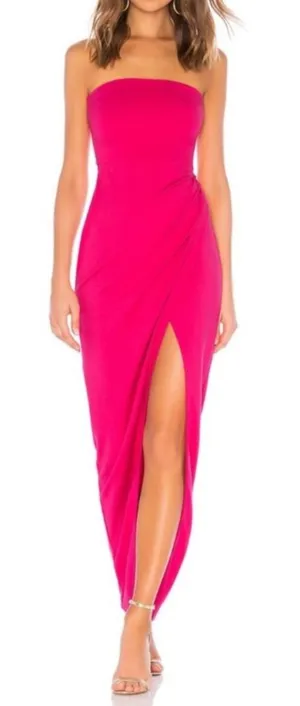 NBD Revolve Women’s Lucilda Strapless Bodycon Gown Hot Pink Maxi Dress thumbnail 1