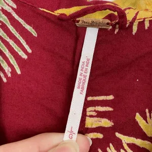 Free People Malibu Red & Yellow Tropical Hawaiian Romper Playsuit thumbnail 5