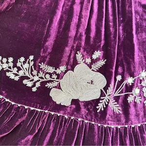 Sundance Embroidered Silk Blend Just Devine Tunic Top Purple Velvet Fairy Size M thumbnail 12