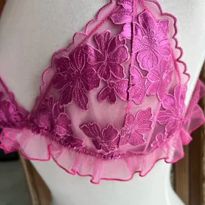 Free People Floral Lace Pink Bralette thumbnail 5