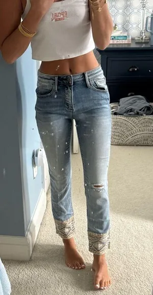 Driftwood Embroidered Jeans thumbnail 1
