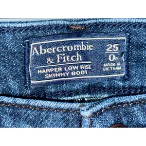 Abercrombie & Fitch Harper Low Rise Skinny Boot Cut Blue Denim Jeans Size 25 0 R thumbnail 3