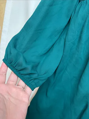 Abercrombie & Fitch size XL green mini dress long sleeve boho night thumbnail 5