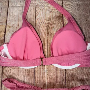 No Boundaries Small (3-5) Pink Metallic Bikini Set thumbnail 4