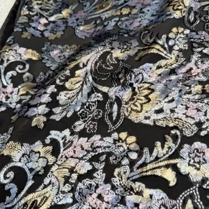 J. Jill Women's S-L Black Burnout Velvet Floral Paisley Kimono Wrap Cardigan thumbnail 4