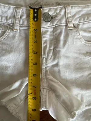 American Eagle Outfitters Y2K White Distressed Denim Cutoff Shorts thumbnail 6