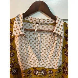 ***Free People Bohemian Changing Times Printed Blouse Tea, sz M thumbnail 5