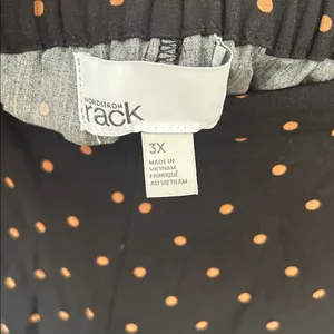 Nwt Nordstrom Rack Black Rust Hanna Polka Dot Soft Pants Wide Leg Minimalist 3X‎ thumbnail 5