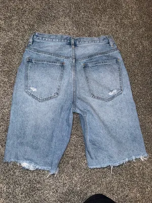 Free People We The Free Twenty-Seven Distressed Denim Jorts Shorts Size 27 thumbnail 4