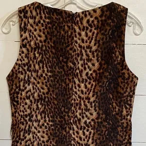 ZARA WOMAN Leopard Print Sleeveless Ruched Mini Dress w/Zipper Back -‎ M EUC thumbnail 8