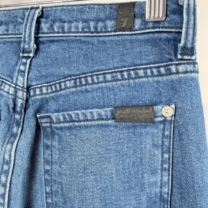 7 For All Mankind Flare Jeans in Blue with Stripes‎ Size 25 thumbnail 5
