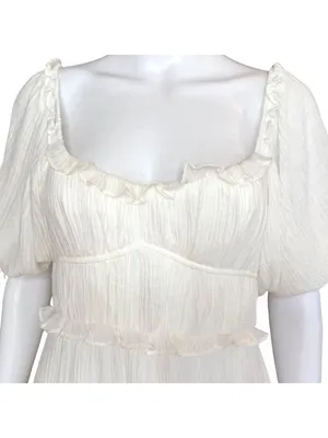 Angel Biba Boho Babydoll Mini Dress White Size XS NWT thumbnail 6