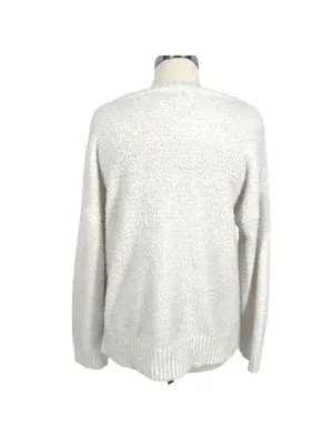 Studio B By Bobeau White Textured Knit Sweater Cozycore Loungewear Size XL thumbnail 7