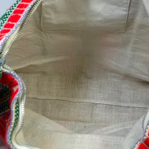 Handwoven Boho‎ Crossbody Bag Red Green Geometric Bird Motif Tassels Festival thumbnail 5