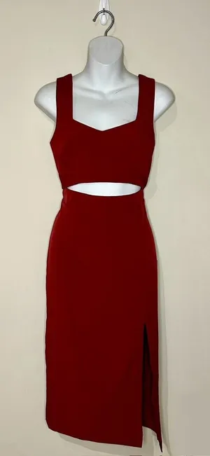 Lulus "Under My Spell" Wine Red Cutout Sleeveless Midi Dress Size Medium EUC!!! thumbnail 1