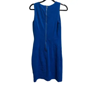 Belle Badgley Mischka Blue Studded Sleeveless Sheath Dress‎ Size 2 thumbnail 5