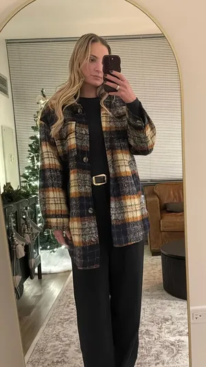 Topshop Plaid Coat  thumbnail 1