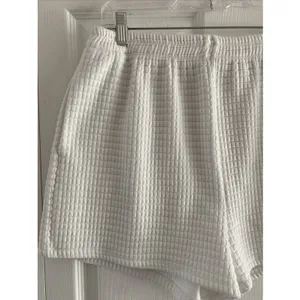 Princess Polly Waffle Knit Shorts Size 10 White‎ High Waist Textured Loungewear thumbnail 2