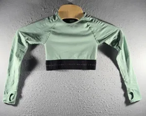 3071 | Gymshark Illumination Seamless Crop Top Sage Green Womens XS thumbnail 1