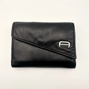 Etienne Aigner Silver Horseshoe A Tri Fold Slant Flap Accordion Wallet Vintage thumbnail 2