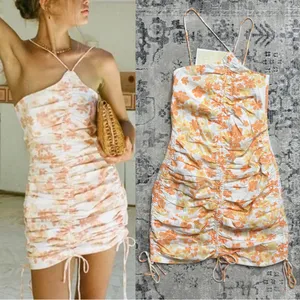 NEW Sabo Skirt Kani Asymmetric Dress Floral Print Cinched size M Medium NWT thumbnail 2