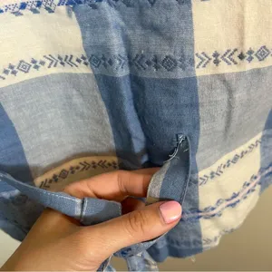 ✨ Vintage Ride Blue‎ White Plaid Western Vest Medium Nepal thumbnail 9