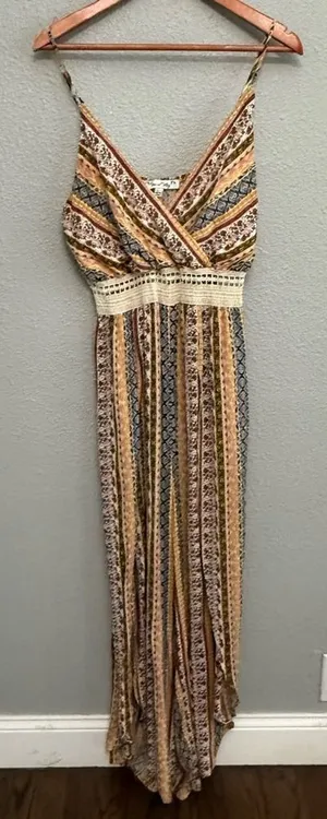 Vine and‎ Valley Jumpsuit Size Large Multicolor Surplice Neck thumbnail 1