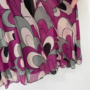 Vintage Babydoll Purple Abstract Sheer‎ Overlay Dress Black Lace Trim Size 4 Y2K thumbnail 4