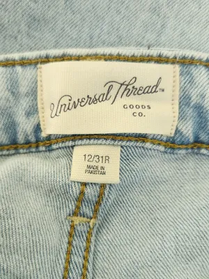 Universal Thread Light Wash High Rise Slim Straight Ankle Jeans Size 12 Flaw thumbnail 12