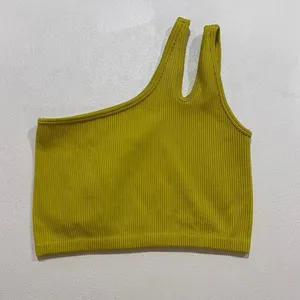 OFFLINE by Aerie One Shoulder Ribbed Crop Tank Top Women’s Small – Lime Green As thumbnail 2