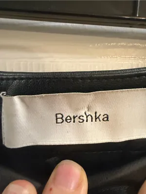 Bershka Black Faux Leather Mini Skirt with Chain Accents thumbnail 3