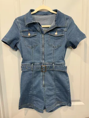 Denim Romper Blue thumbnail 1