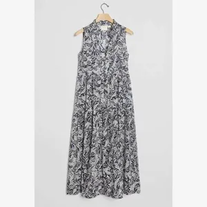 NEW!! Anthropologie MAEVE Marya Tiered Maxi Dress Black Botanical Print Small thumbnail 10