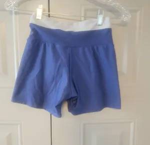Workout exercise loungewear casual summer active shorts in blue and gray. thumbnail 2