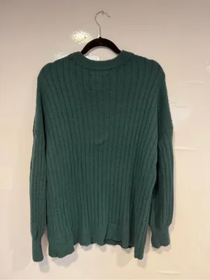 Green Ribbed Crewneck‎ Aerie Buttercream Sweater thumbnail 3