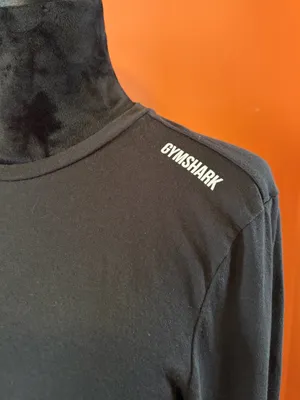 Gymshark Black Long-Sleeve Crewneck Tee thumbnail 2