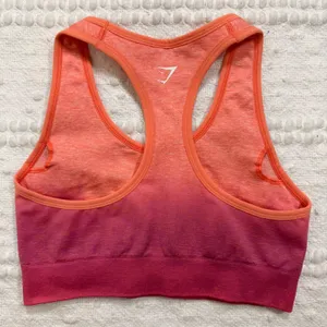 Gymshark Adapt Ombre Seamless Sports Bra Orange‎ Pink Racerback GLSB5546 Small thumbnail 2