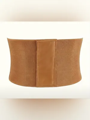 Corset Style Wide Girdle Fashion Elastic Faux Leather Skinny Elastic Waist‎ Belt thumbnail 4