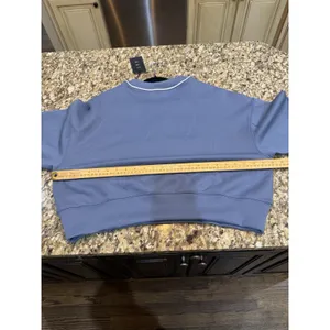 Abercrombie & Fitch YPB neoKNIT Slate Blue V-neck Sweatshirt Size SMALL thumbnail 9
