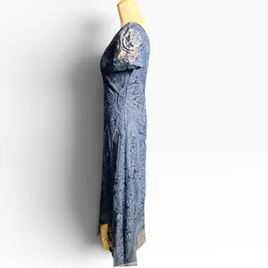 JJ's House Dark Navy Embellished Lace Formal Gown NWT Size 6 Beaded Sequins thumbnail 6