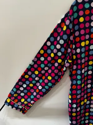 Victoria's Secret Pajama Set M Multi-Color Polka Dot 100% Cotton Button Up Pants thumbnail 8