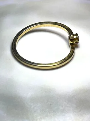 Vintage 70s Avon Gold Tone Yellow Lucite/Glass Open Bypass Ring Size 8 thumbnail 3