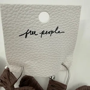 Free People Earrings NWT Woven Flower Hoops Chocolate Brown Hippie Boho Festival thumbnail 3