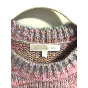 LoveShackFancy Aquarius Pullover Chunky Knit Sweater Pink Cloud Puff Sleeve sz M thumbnail 5