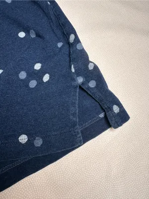 Madewell Navy Blue Polka Dot Linen Blend Short Sleeve Tee Women’s Medium thumbnail 9