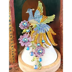 Multicolor Rhinestone Phoenix Statement Brooch thumbnail 5