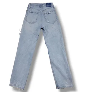 Abercrombie & Fitch Zoe Natural Rise Ankle Straight Jeans Size 24/00s 23x25 Blue Denim Pants thumbnail 2