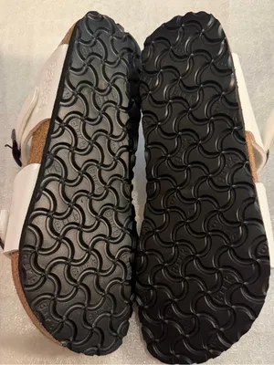 Birkis Women’s White Perforated Dual-Buckle Sandals NWOT thumbnail 7