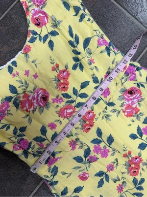 Kiel James Patrick Flower Garden Sleeveless Midi Dress Linen Blend Yellow 0 thumbnail 10